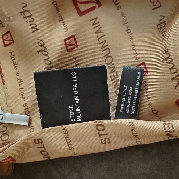 Vtg STONE MOUNTAIN Canvas Faux Leather Three Compartment Carpet Shoulder Bag - Picture 14 of 16